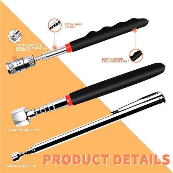 Magnetic Pickup Tool with LED Lights - 3pcs Telescoping Magnet Pick Up Tool - Picture 2 of 7